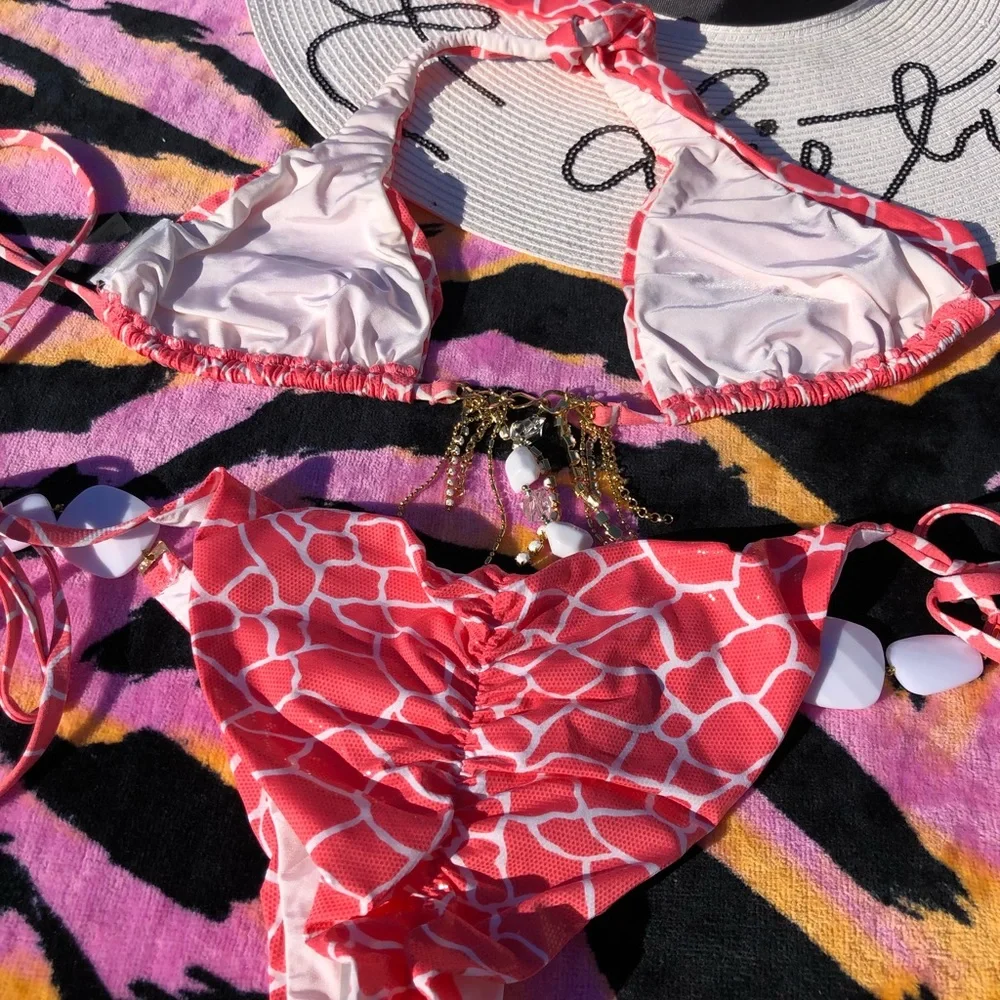 NWT beach bunny bikini Glitter in the Air or Giraffe, M set - Picture 16 of 16